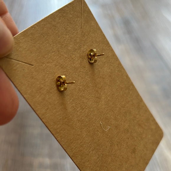 Handmade Red and Turquoise Polymer Clay Drop Earrings with Gold Accents - Picture 4 of 4